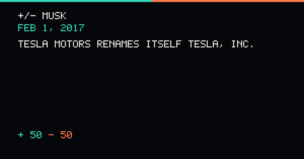 Tesla Motors renames itself Tesla, Inc.