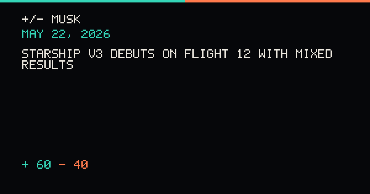 Starship V3 debuts on Flight 12 with mixed results